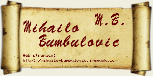 Mihailo Bumbulović vizit kartica